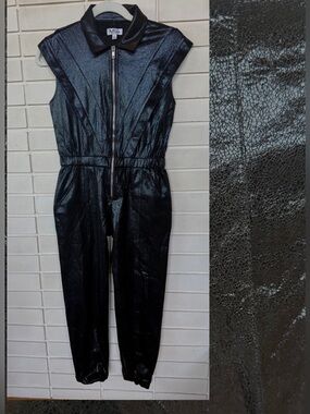MIA New York Vegan Leather Jumpsuit * Girls Large * Black * Ages 11-13 * Tween